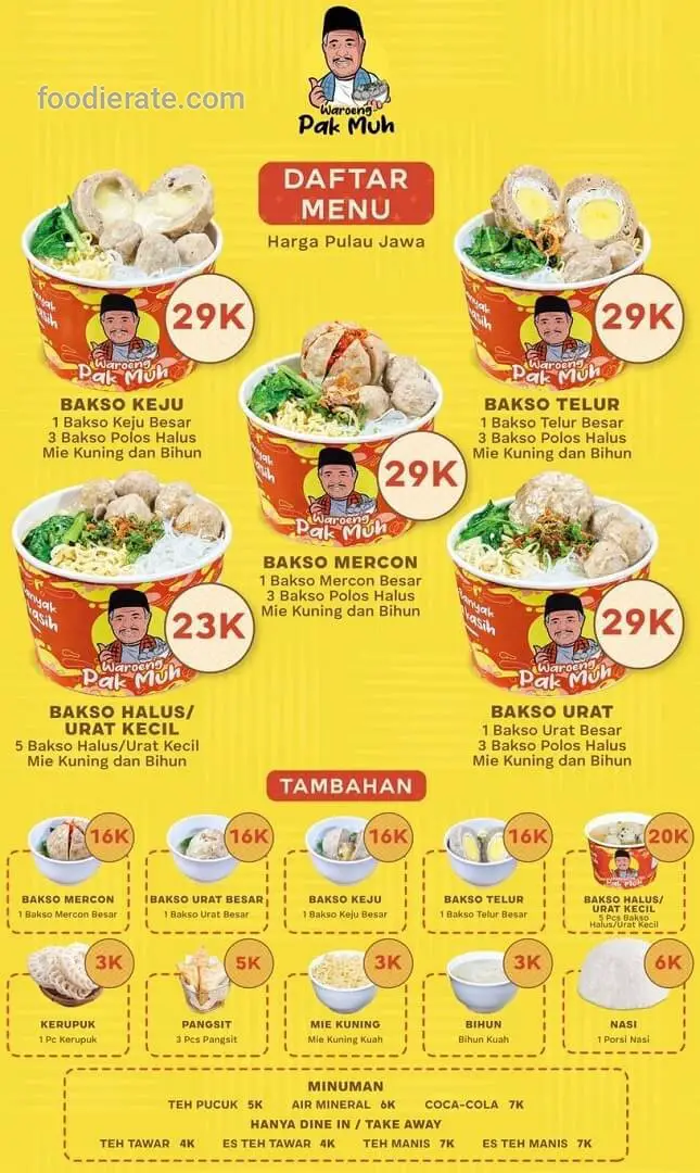 Waroeng Pak Muh Menteng Daftar Harga Menu Waroeng Pak Muh Menteng