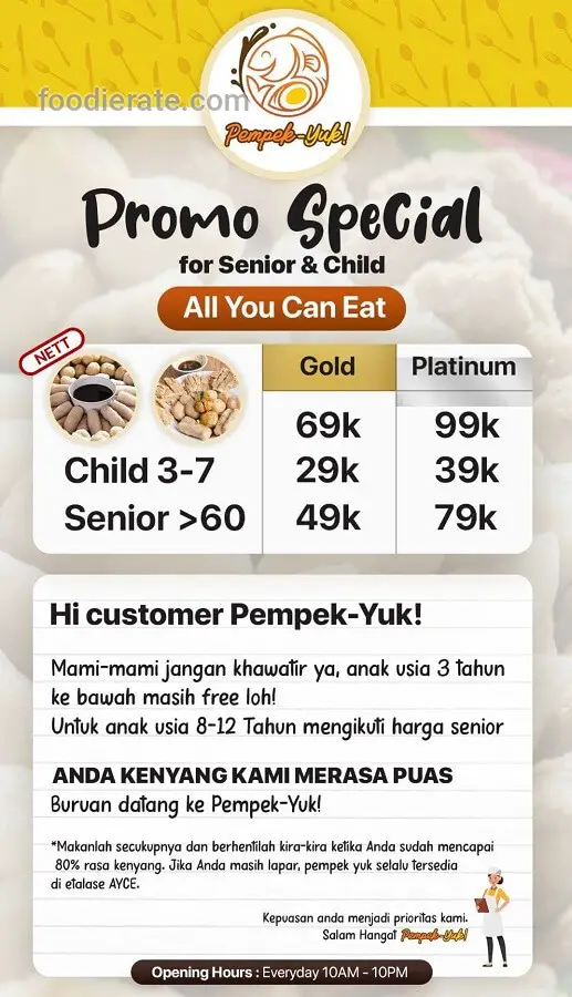 Daftar Harga Menu Pempek-yuk! 2024 | Foodierate