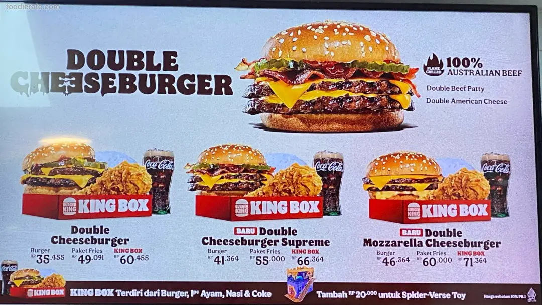 Daftar Harga Menu Burger King 2024 Foodierate