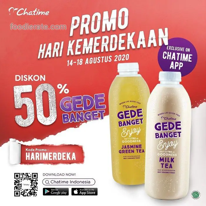 Promo Merdeka Chatime Diskon 50 Untuk Chatime Gede Banget Di Aplikasi Chatime Foodierate 1851