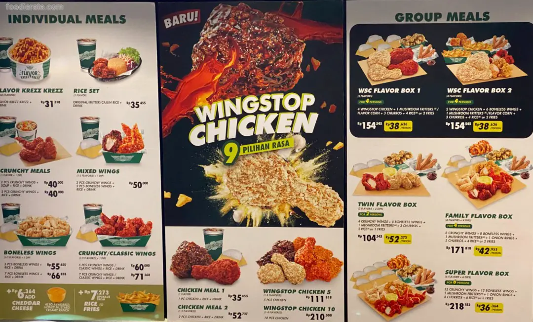 Daftar Harga Menu Wingstop 2024 Foodierate