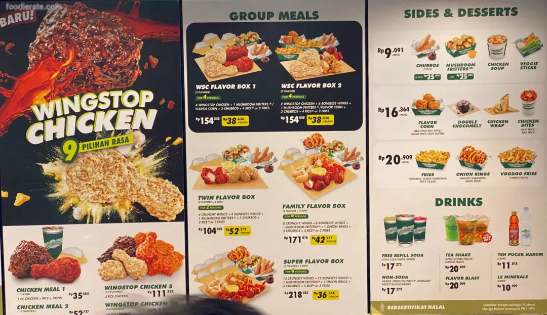 Daftar Harga Menu Wingstop 2024 Foodierate