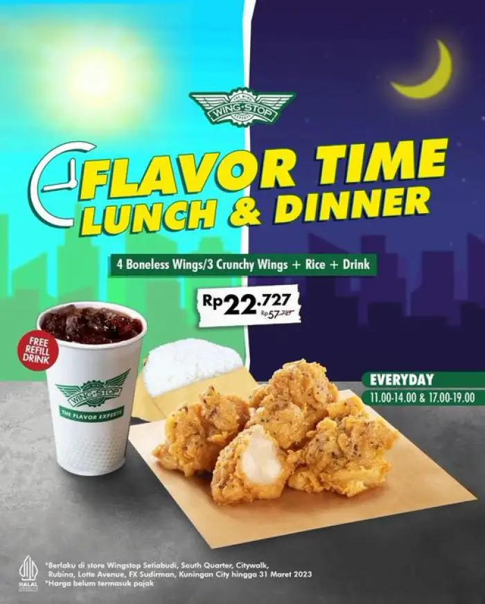 Promo Wingstop Flavor Time Lunch And Dinner Hanya Rp 22 Ribuan | Foodierate