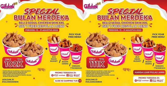 Promo Gildak Special Bulan Merdeka Beli 2 Seoul Chicken Skin Gratis 1 ...