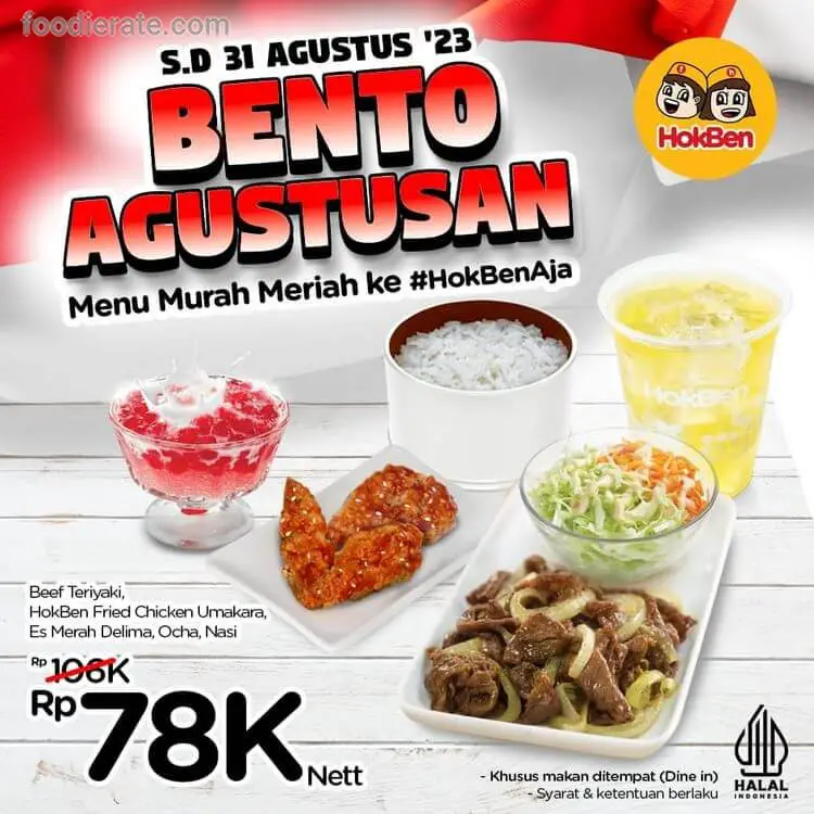 Promo HokBen (Hoka Hoka Bento) Paket Bento Merdeka Agustusan Hanya Rp ...