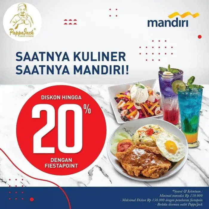 Promo PappaJack Asian Cuisine Kartu Debit/kredit Mandiri Diskon 20% ...