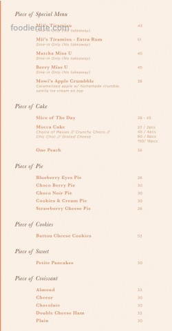 Daftar Harga Menu Peach of Cake