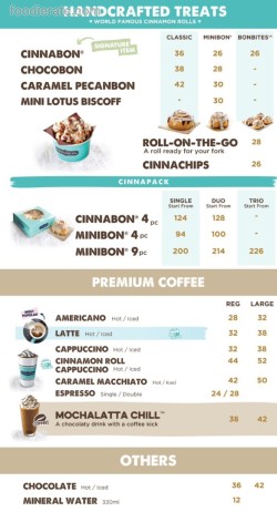 Daftar Harga Menu Cinnabon