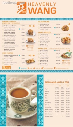 Daftar Harga Menu Heavenly Wang