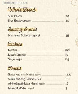 Daftar Harga Menu Kuno Bakery