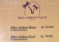 Daftar Harga Menu Bika Ambon Palem