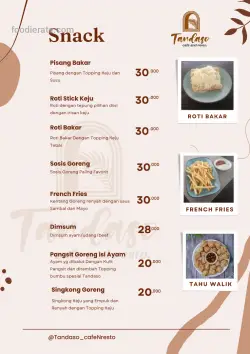 Daftar Harga Menu Tandaso Cafe & Resto