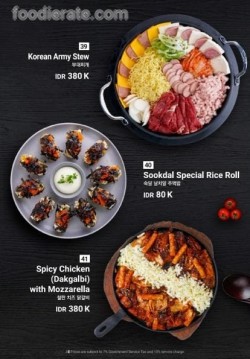 Daftar Harga Menu Sookdal Premium Korean BBQ