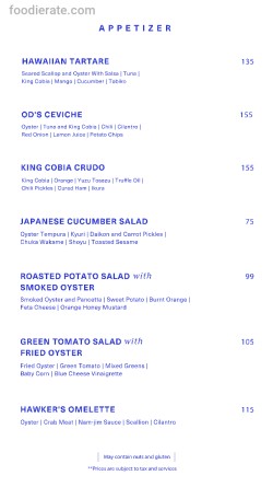 Daftar Harga Menu OD by Oyster Dealer