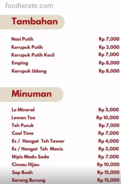 Daftar Harga Menu Soto Ny. Jun