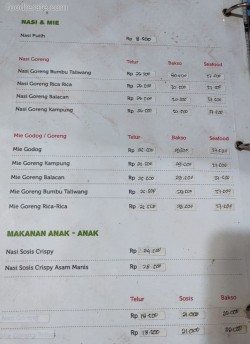 Daftar Harga Menu Mbok Lombok