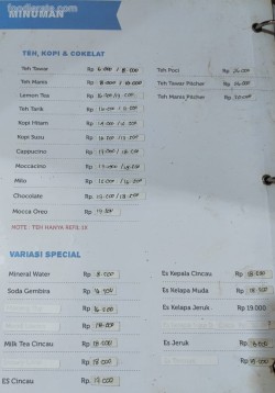 Daftar Harga Menu Mbok Lombok