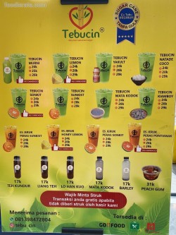 Daftar Harga Menu Tebucin