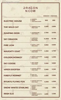Daftar Harga Menu Dragon N Cow