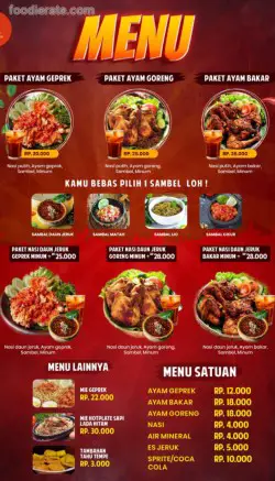 Daftar Harga Menu Ayam Daun Jeruk