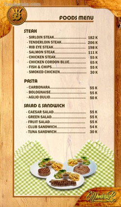 Daftar Harga Menu Wooden Bar