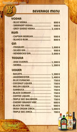 Daftar Harga Menu Wooden Bar