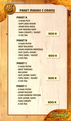 Daftar Harga Menu Wooden Bar