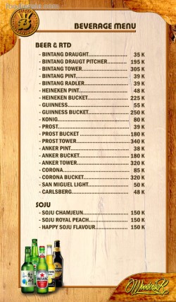 Daftar Harga Menu Wooden Bar