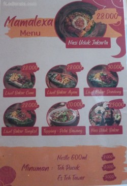 Daftar Harga Menu Rumah Makan Mamalexa