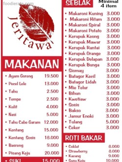 Daftar Harga Menu Jeritawa