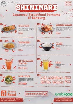 Daftar Harga Menu Shinimari Japanese Street Food