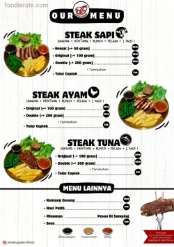 Daftar Harga Menu Steaktugeder