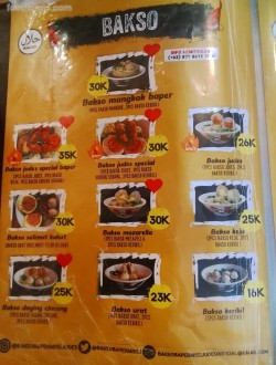 Daftar Harga Menu Bakso Baper Miss Judes