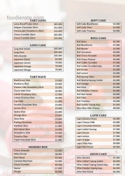 Daftar Harga Menu D' Cika Cake & Bakery