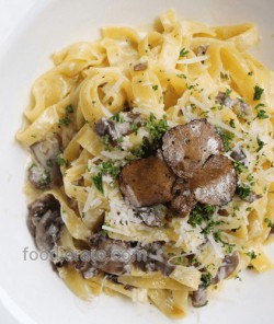 Mushroom Tagliatelle With White Truffle Cream & Black Truffles Union