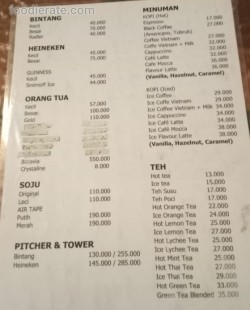 Daftar Harga Menu Kopi+Corner