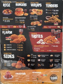 Daftar Harga Menu Texas Chicken