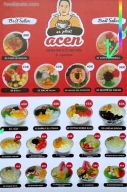 Daftar Harga Menu Es Campur Jelly Acen (Es Pluit Sakti Raya)