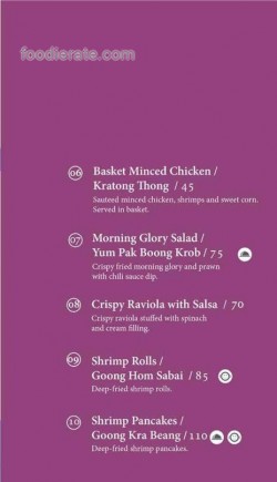 Daftar Harga Menu Busaba a Thai Cafe