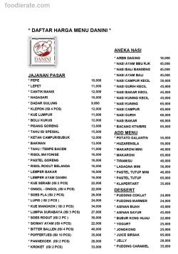 Daftar Harga Menu daNini