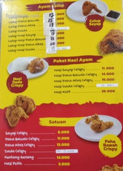 Daftar Harga Menu Ayam Goreng Ternate
