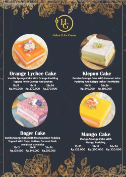 Daftar Harga Menu HG Cakes & Ice Cream