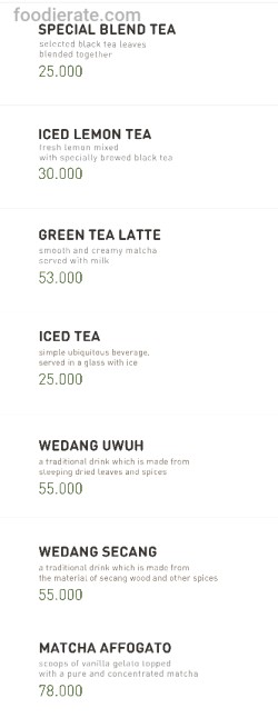 Daftar Harga Menu Bukanagara Coffee