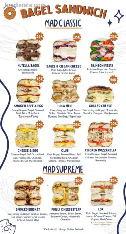 Daftar Harga Menu MAD Bagel