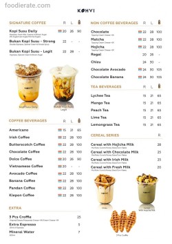 Daftar Harga Menu Kohvi