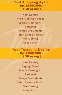 Daftar Harga Menu Talita Resto