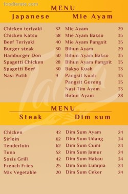 Daftar Harga Menu Talita Resto