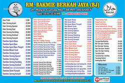 Daftar Harga Menu Bakmie Berkah Jaya