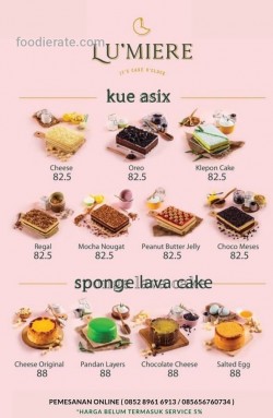 Daftar Harga Menu Lumiere