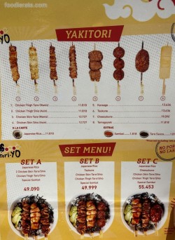 Daftar Harga Menu Tori Yo